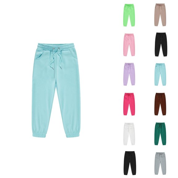 Sweatpants for Girls Boys 2025 Fashion Drawstring Elastic Waist Plain Joggers Kids Sweat Pants with Pockets