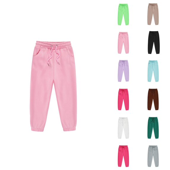 Sweatpants for Girls Boys 2025 Fashion Drawstring Elastic Waist Plain Joggers Kids Sweat Pants with Pockets