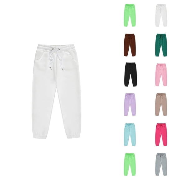 Sweatpants for Girls Boys 2025 Trendy Drawstring Elastic Waist Basic Jogging Pants Kids Sweat Pants with Pockets