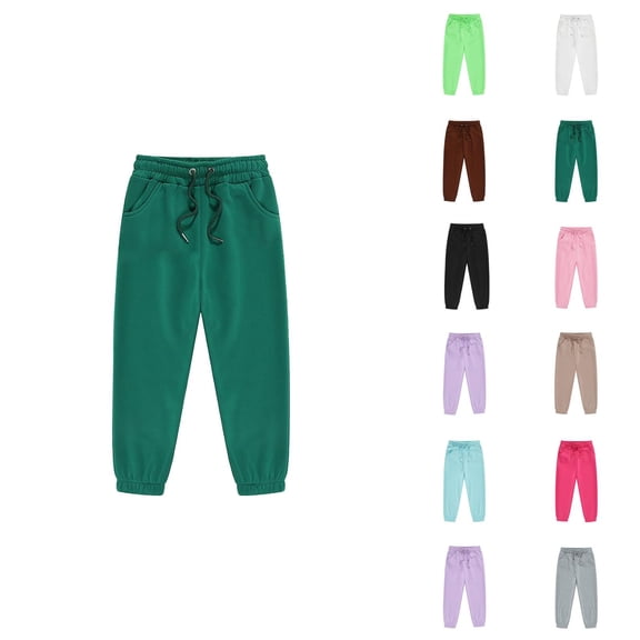 Sweatpants for Girls Boys 2025 Trendy Drawstring Elastic Waist Basic Jogging Pants Kids Sweat Pants with Pockets