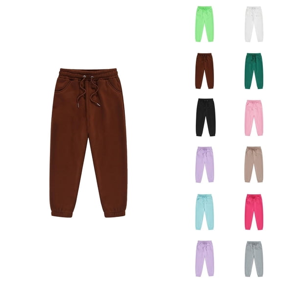 Sweatpants for Girls Boys 2025 Trendy Drawstring Elastic Waist Basic Jogging Pants Kids Sweat Pants with Pockets