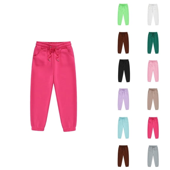 Sweatpants for Girls Boys 2025 Trendy Drawstring Elastic Waist Basic Jogging Pants Kids Sweat Pants with Pockets