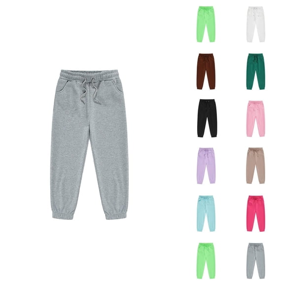 Sweatpants for Girls Boys 2025 Trendy Drawstring Elastic Waist Basic Jogging Pants Kids Sweat Pants with Pockets