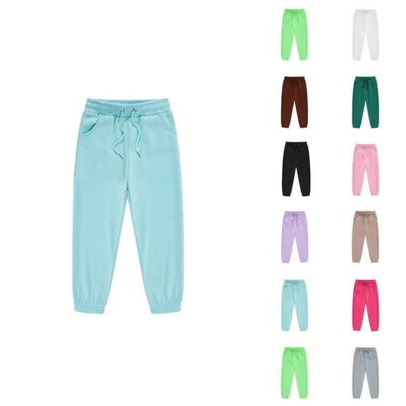 Sweatpants for Girls Boys 2025 Trendy Drawstring Elastic Waist Basic Jogging Pants Kids Sweat Pants with Pockets