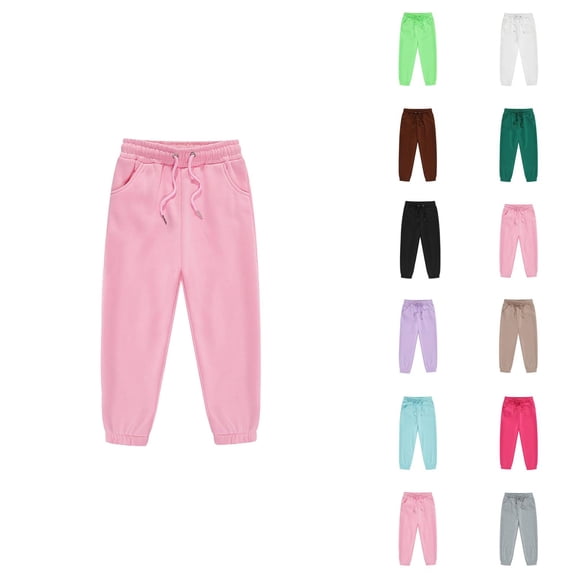 Sweatpants for Girls Boys 2025 Trendy Drawstring Elastic Waist Basic Jogging Pants Kids Sweat Pants with Pockets