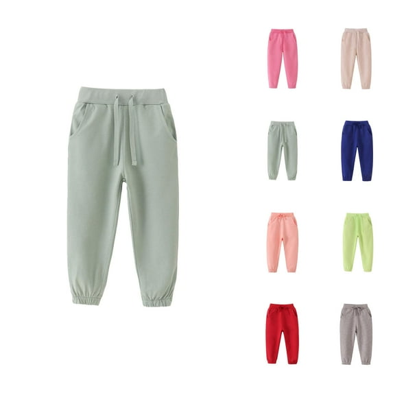 Sweatpants for Girls Casual Pants for Girls Girls Pants for Autumn Winter - Long Sports Elastic Children's Trousers and Boys Bottoms for Active