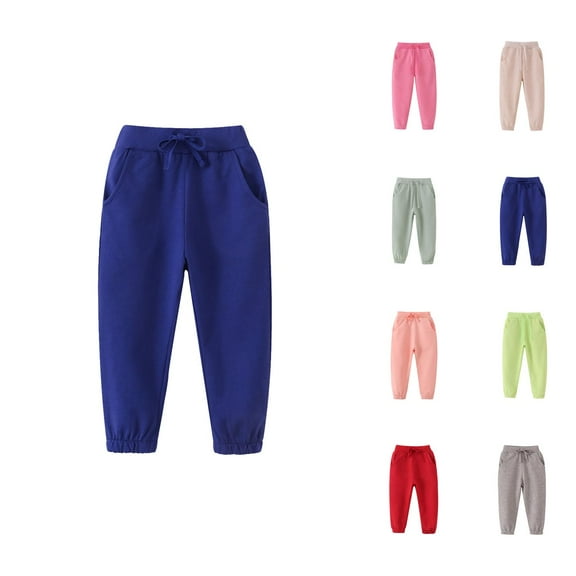 Sweatpants for Girls Casual Pants for Girls Girls Pants for Autumn Winter - Long Sports Elastic Children's Trousers and Boys Bottoms for Active