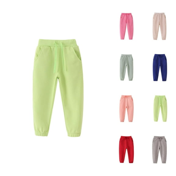 Sweatpants for Girls Casual Pants for Girls Girls Pants for Autumn Winter - Long Sports Elastic Children's Trousers and Boys Bottoms for Active