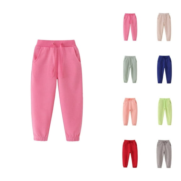 Sweatpants for Girls Casual Pants for Girls Girls Pants for Autumn Winter - Long Sports Elastic Children's Trousers and Boys Bottoms for Active