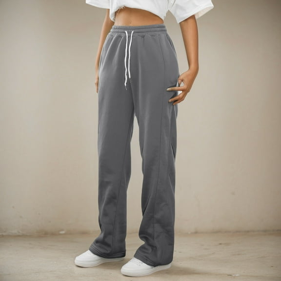 Sweatpants for Girls Elastic Waist Straight Leg Athletic Joggers with Drawstring Girls Size 7-8 Years Pants