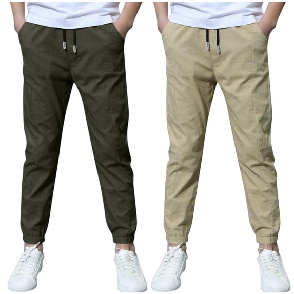 Sweatpants for Kids Boys Baseball Pantsboys' Solid Color Cotton 2Pc Pants Casual Pants Loose Pants Casual Outerwear Pants Sweatpants