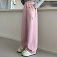 thumbnail image 1 of Sweatpants for Kids Spring Fall Trousers Long Pants Straight Wide Leg Pants Girls Baggy Pants Cute Outfits for Girls 10-11 Years, 1 of 3
