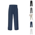 thumbnail image 1 of Sweatpants for Men 2025 Cotton Linen Loose Fit Straight Leg Drawstring Joggers with Pockets Mens Casual Pants Trousers, 1 of 8