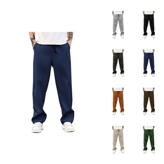 Sweatpants for Men 2025 Elastic Waist Drawstring Loose Straight Leg Joggers with Pockets Mens Casual Pants Trousers