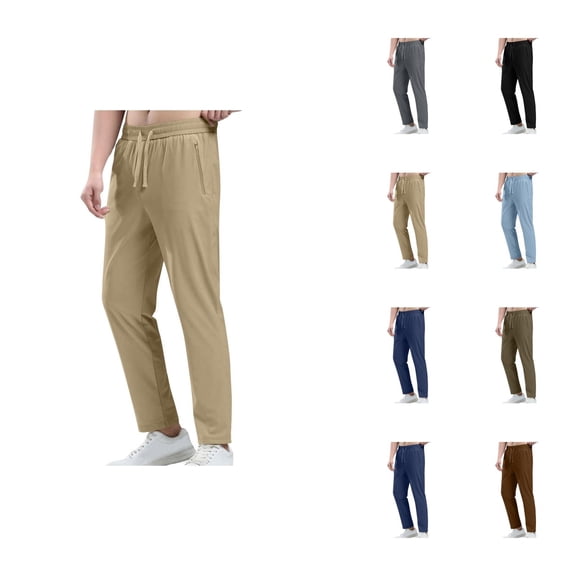 Sweatpants for Men 2025 Elastic Waist Drawstring Straight Leg Joggers with Pockets Mens Casual Pants Trousers