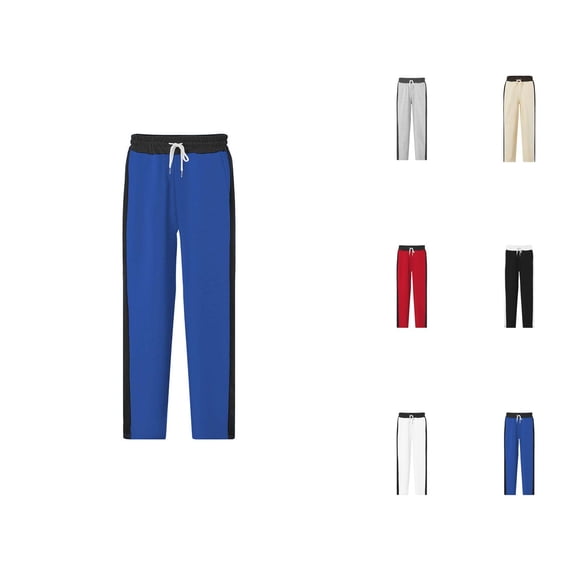 Sweatpants for Men 2025 Fall Winter Color Block Loose Fit Drawstring Joggers with Pockets Mens Casual Pants Trousers