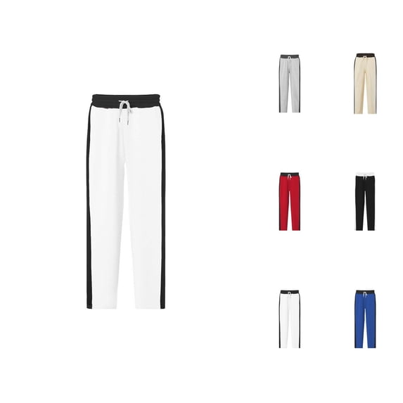 Sweatpants for Men 2025 Fall Winter Color Block Loose Fit Drawstring Joggers with Pockets Mens Casual Pants Trousers