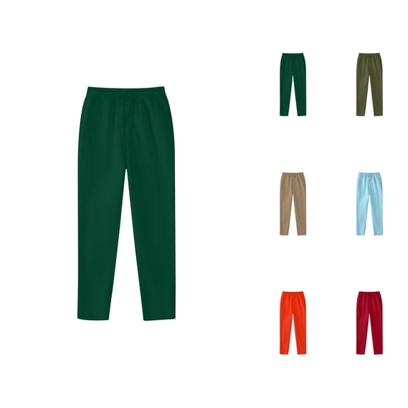 Sweatpants for Men 2025 Fall Winter Straight Leg Drawstring Joggers with Pockets Mens Casual Pants Trousers