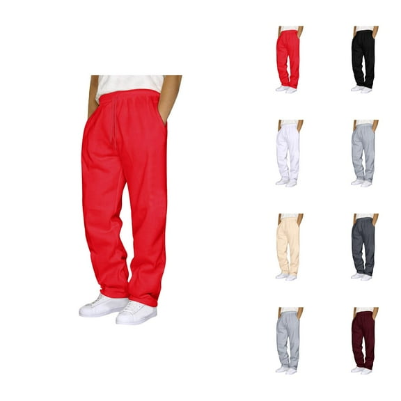 Sweatpants for Men 2025 Fall Winter Straight Leg Loose Drawstring Joggers with Pockets Mens Casual Pants Trousers