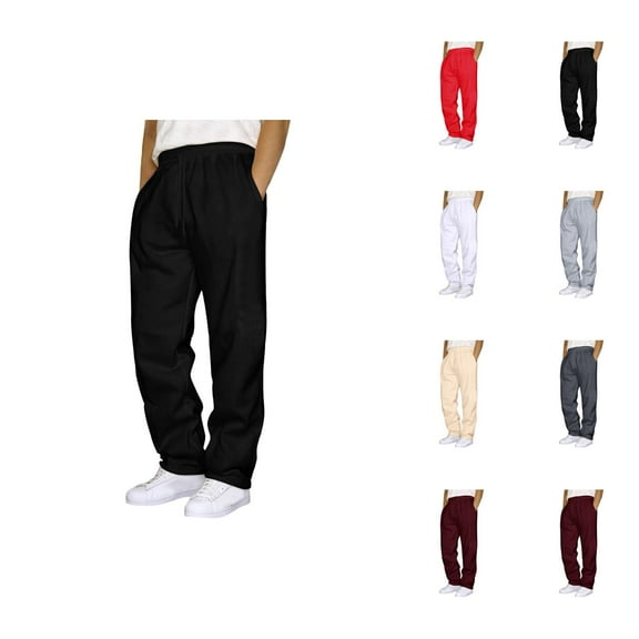 Sweatpants for Men 2025 Fall Winter Straight Leg Loose Drawstring Joggers with Pockets Mens Casual Pants Trousers