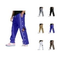 thumbnail image 1 of Sweatpants for Men 2025 Open Bottom Side Button Drawstring Joggers with Pockets Mens Casual Pants Trousers, 1 of 8