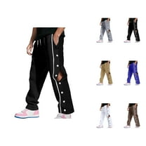 Sweatpants for Men 2025 Open Bottom Side Button Drawstring Joggers with Pockets Mens Casual Pants Trousers