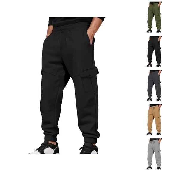 Sweatpants for Men 2025 Relaxed Fit Straight Leg Drawstring Joggers with Pockets Mens Casual Pants Trousers