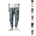 thumbnail image 1 of Sweatpants for Men 2025 Summer Linen Drawstring Harem Jogger Pants with Pockets Mens Casual Pants Trousers, 1 of 5