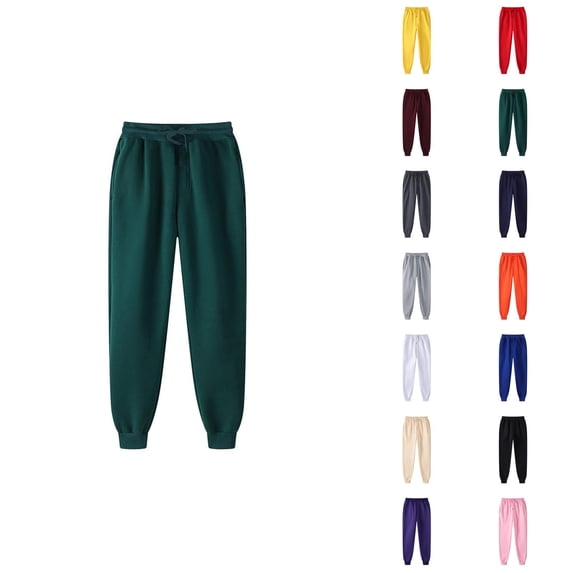 Sweatpants for Men 2026 Fall Winter Casual Drawstring Elastic Waist Lined Jogging Sweatpants with Pockets Trousers