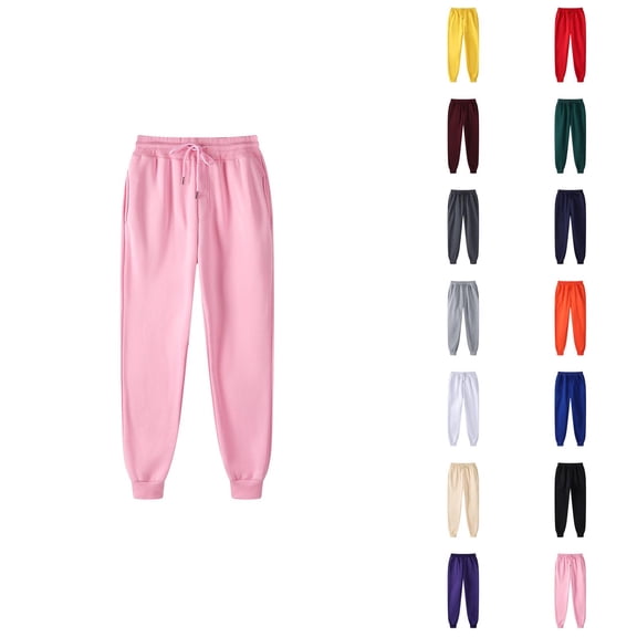 Sweatpants for Men 2026 Fall Winter Casual Drawstring Elastic Waist Lined Jogging Sweatpants with Pockets Trousers