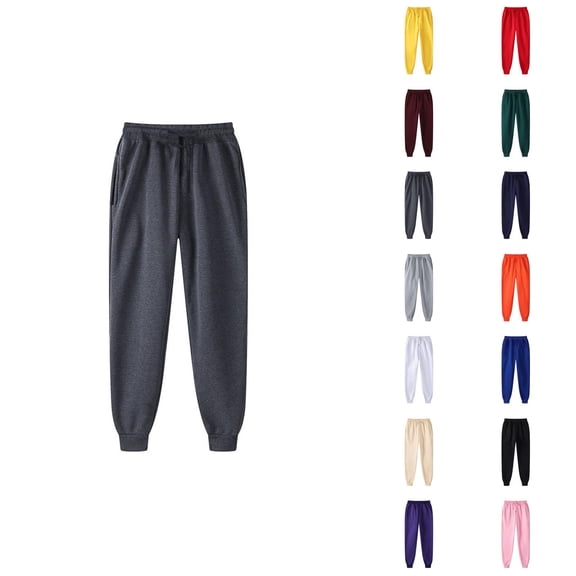 Sweatpants for Men 2026 Fall Winter Casual Drawstring Elastic Waist Lined Jogging Sweatpants with Pockets Trousers