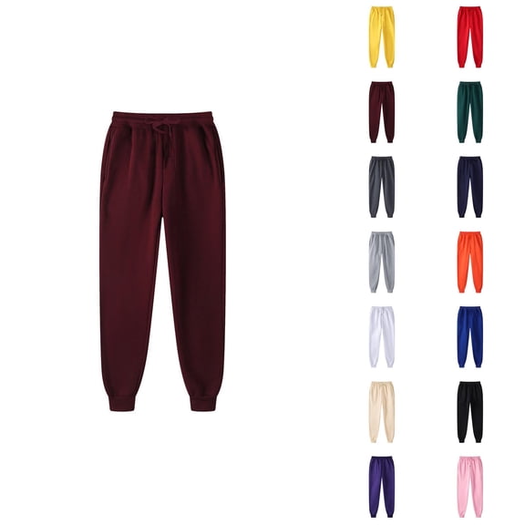 Sweatpants for Men 2026 Fall Winter Casual Drawstring Elastic Waist Lined Jogging Sweatpants with Pockets Trousers