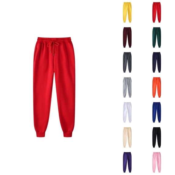 Sweatpants for Men 2026 Fall Winter Casual Drawstring Elastic Waist Lined Jogging Sweatpants with Pockets Trousers