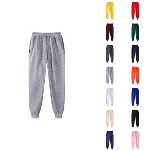 Sweatpants for Men 2026 Fall Winter Casual Drawstring Elastic Waist Lined Jogging Sweatpants with Pockets Trousers
