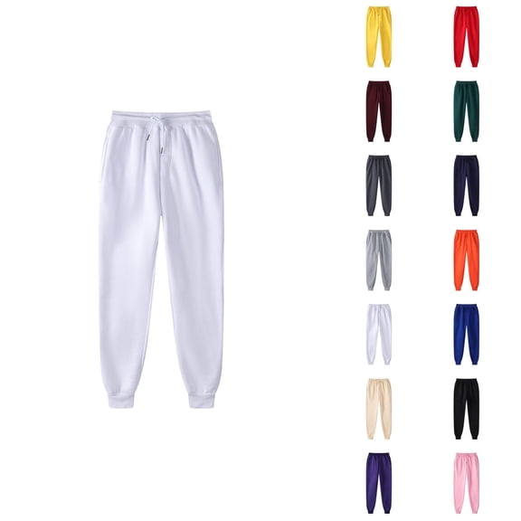 Sweatpants for Men 2026 Fall Winter Casual Drawstring Elastic Waist Lined Jogging Sweatpants with Pockets Trousers