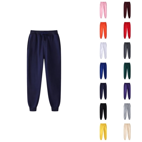 Sweatpants for Men 2026 Fall Winter Fashion Elastic Waist Drawstring Lined Jogging Sweatpants Trousers with Pockets