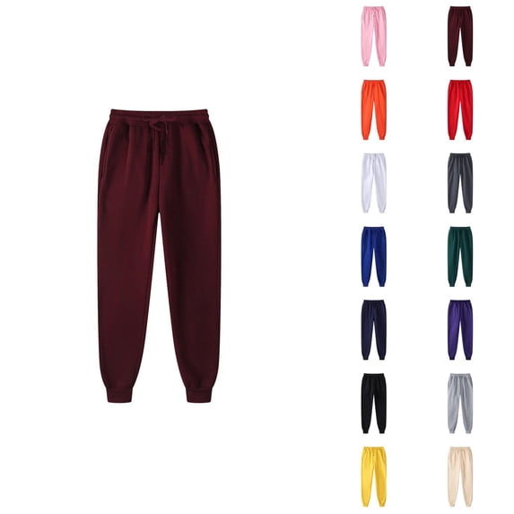 Sweatpants for Men 2026 Fall Winter Fashion Elastic Waist Drawstring Lined Jogging Sweatpants Trousers with Pockets