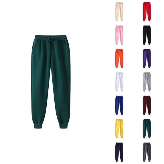 Sweatpants for Men 2026 Fall Winter Trendy Drawstring Elastic Waist Lined Joggers Trousers with Pockets