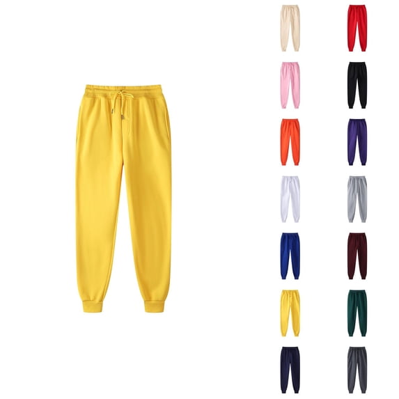Sweatpants for Men 2026 Fall Winter Trendy Drawstring Elastic Waist Lined Joggers Trousers with Pockets