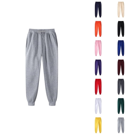 Sweatpants for Men 2026 Fall Winter Trendy Elastic Waist Drawstring Lined Jogger Sweatpants Trousers with Pockets