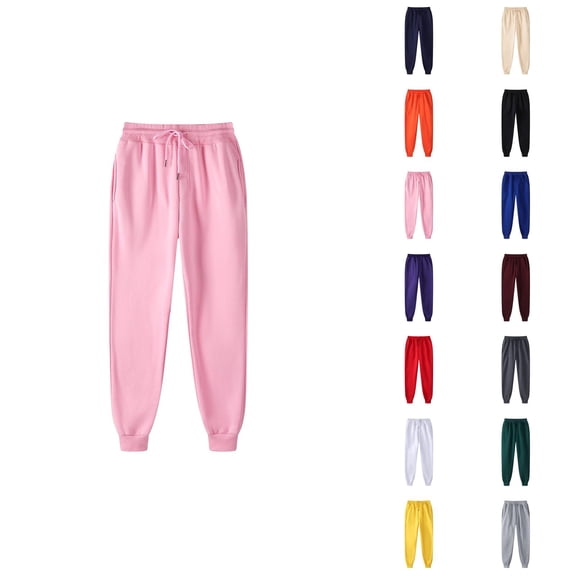 Sweatpants for Men 2026 Fall Winter Trendy Elastic Waist Drawstring Lined Jogger Sweatpants Trousers with Pockets