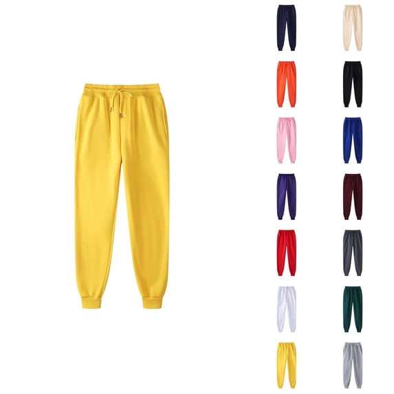 Sweatpants for Men 2026 Fall Winter Trendy Elastic Waist Drawstring Lined Jogger Sweatpants Trousers with Pockets