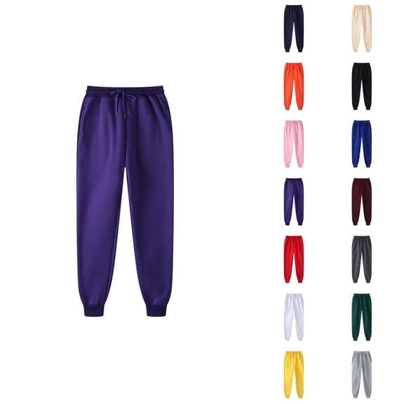 Sweatpants for Men 2026 Fall Winter Trendy Elastic Waist Drawstring Lined Jogger Sweatpants Trousers with Pockets