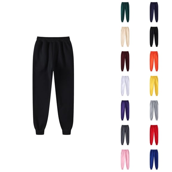 Sweatpants for Men 2026 Fall Winter Trendy Elastic Waist Drawstring Lined Joggers with Pockets Trousers