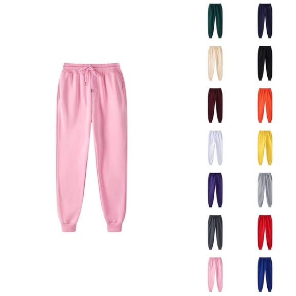 Sweatpants for Men 2026 Fall Winter Trendy Elastic Waist Drawstring Lined Joggers with Pockets Trousers