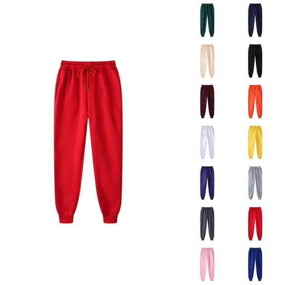 Sweatpants for Men 2026 Fall Winter Trendy Elastic Waist Drawstring Lined Joggers with Pockets Trousers