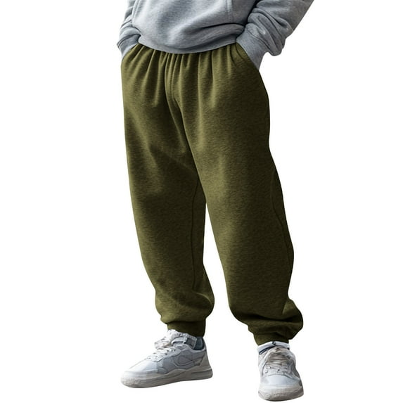 Sweatpants for Men 2026 Summer Solid Color Casual Elastic Waistband Drawstring with Pocket Workwear Pants