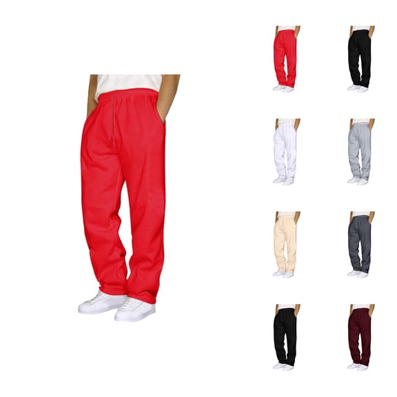 Sweatpants for Men 2026 Trendy Drawstring Elastic Waist Straight Leg Casual Pants Trousers with Pockets