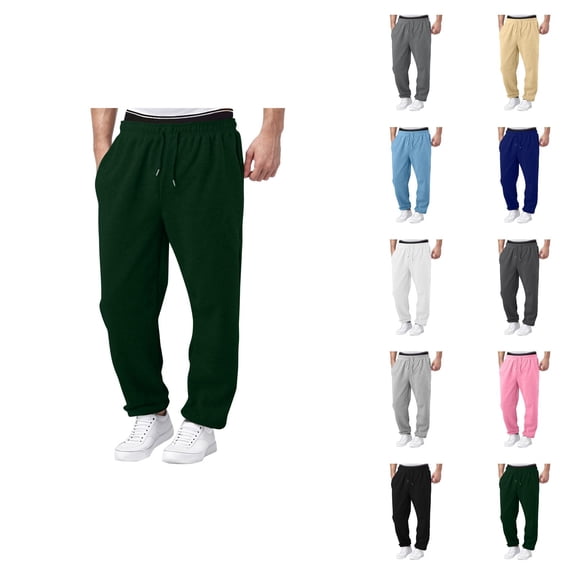 Sweatpants for Men 2026 Trendy Drawstring Elastic Waist Wide Leg Relaxed Fit Casual Pants Trousers with Pockets