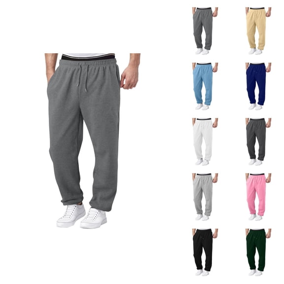 Sweatpants for Men 2026 Trendy Drawstring Elastic Waist Wide Leg Relaxed Fit Casual Pants Trousers with Pockets